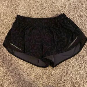 Hotty Hot Low- Rise Lined Short, Black Cheetah Print